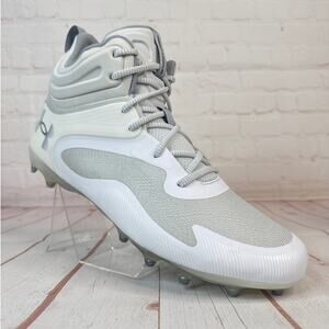 Under Armour Command MC Mid White Lacrosse Cleats Mens Size 13 (3025639-100)